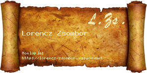 Lorencz Zsombor névjegykártya
